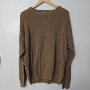 Vtg Eddie Bauer Shirt Men's S Brown Thermal Waffle Knit Heavyweight Grunge Y2K